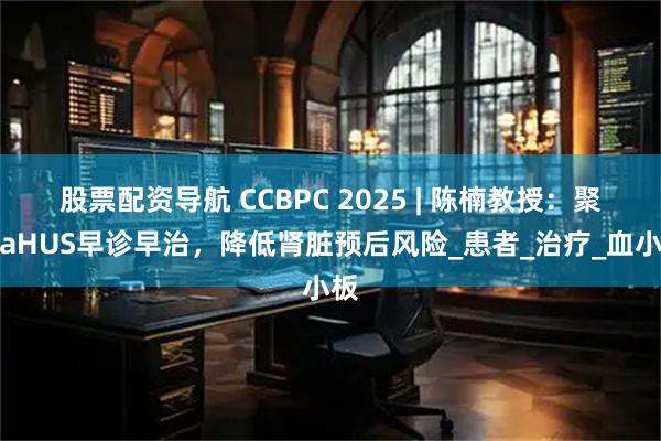 股票配资导航 CCBPC 2025 | 陈楠教授：聚焦aHUS早诊早治，降低肾脏预后风险_患者_治疗_血小板